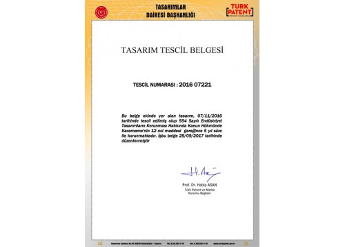 Tasarım Tescil Belgesi